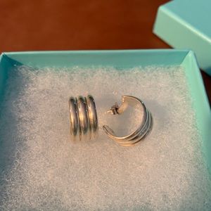 Tiffany vintage silver hoops